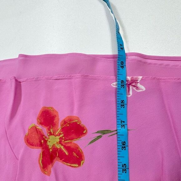 Sigrid Olsen Midi Dress Womens 12 90s Y2k Floral Surplice Sleeveless Pink - Picture 5 of 10